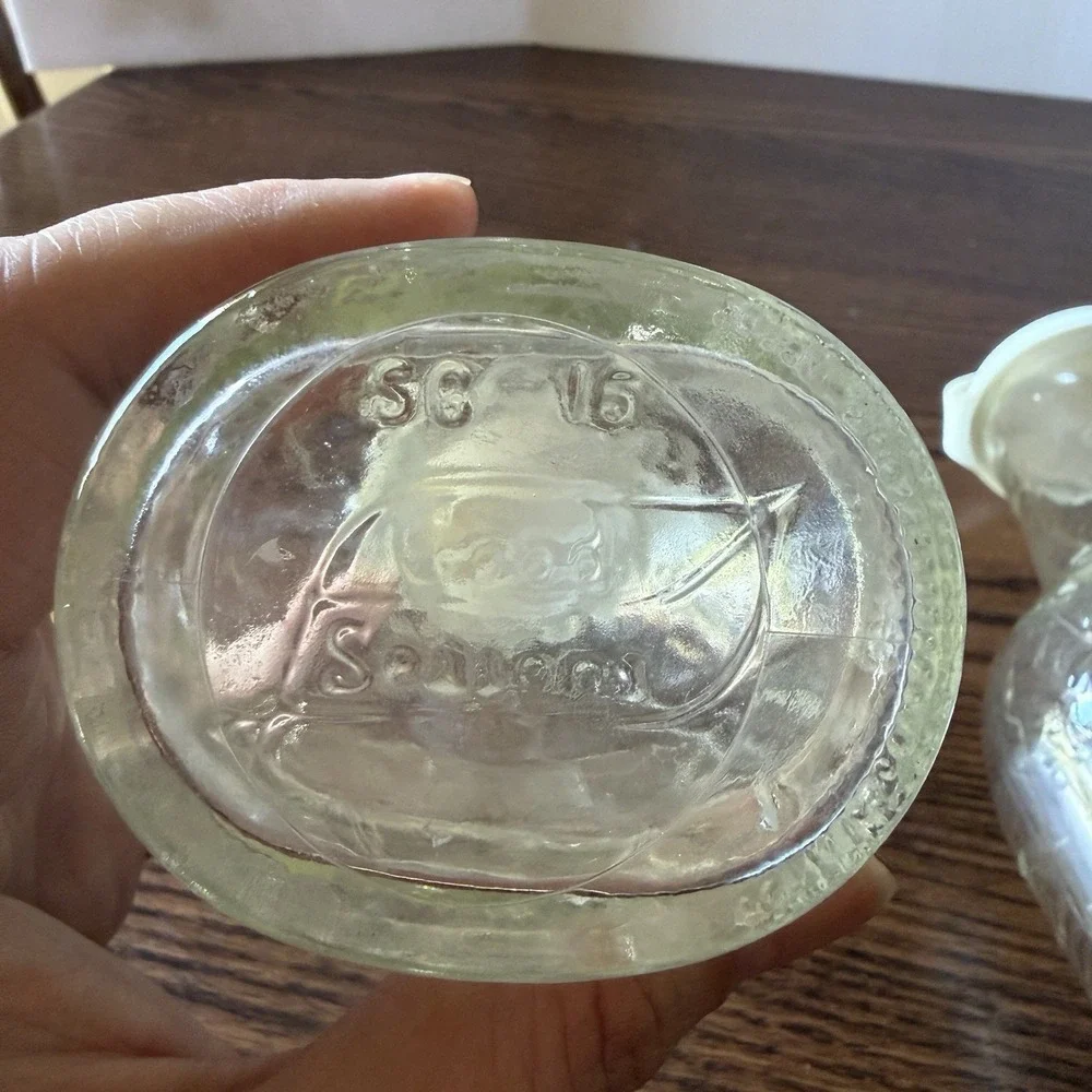 3 VTG Good Seasons Salad Dressing Embossed Glass Cruet Shaker Bottle With Lids